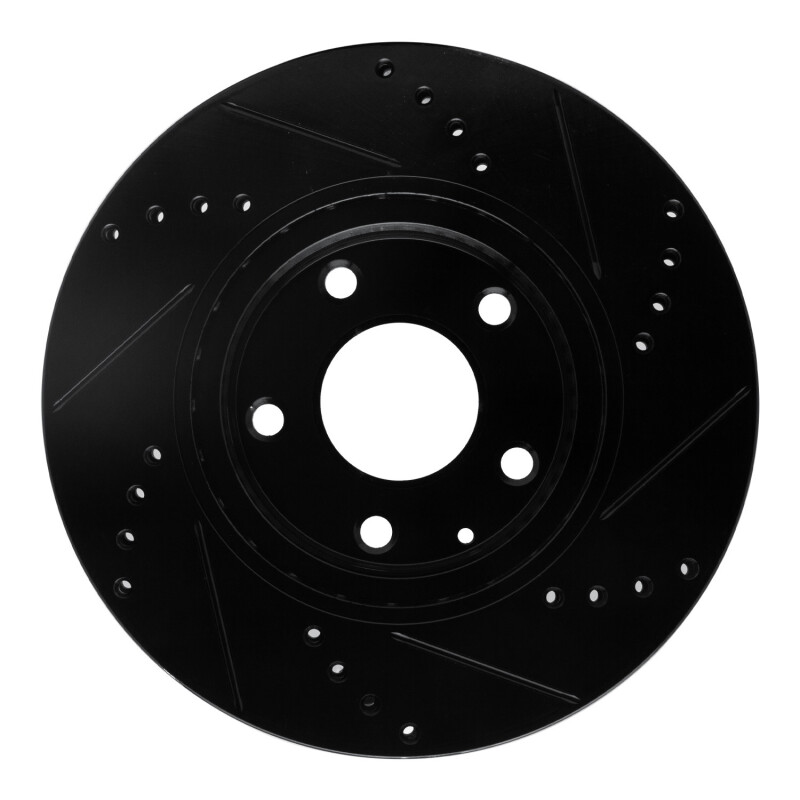 Mazda 3 Brake Rotor (1) - Front Left - R1 Concepts - Drilled & Slotted - Black - `14-`24